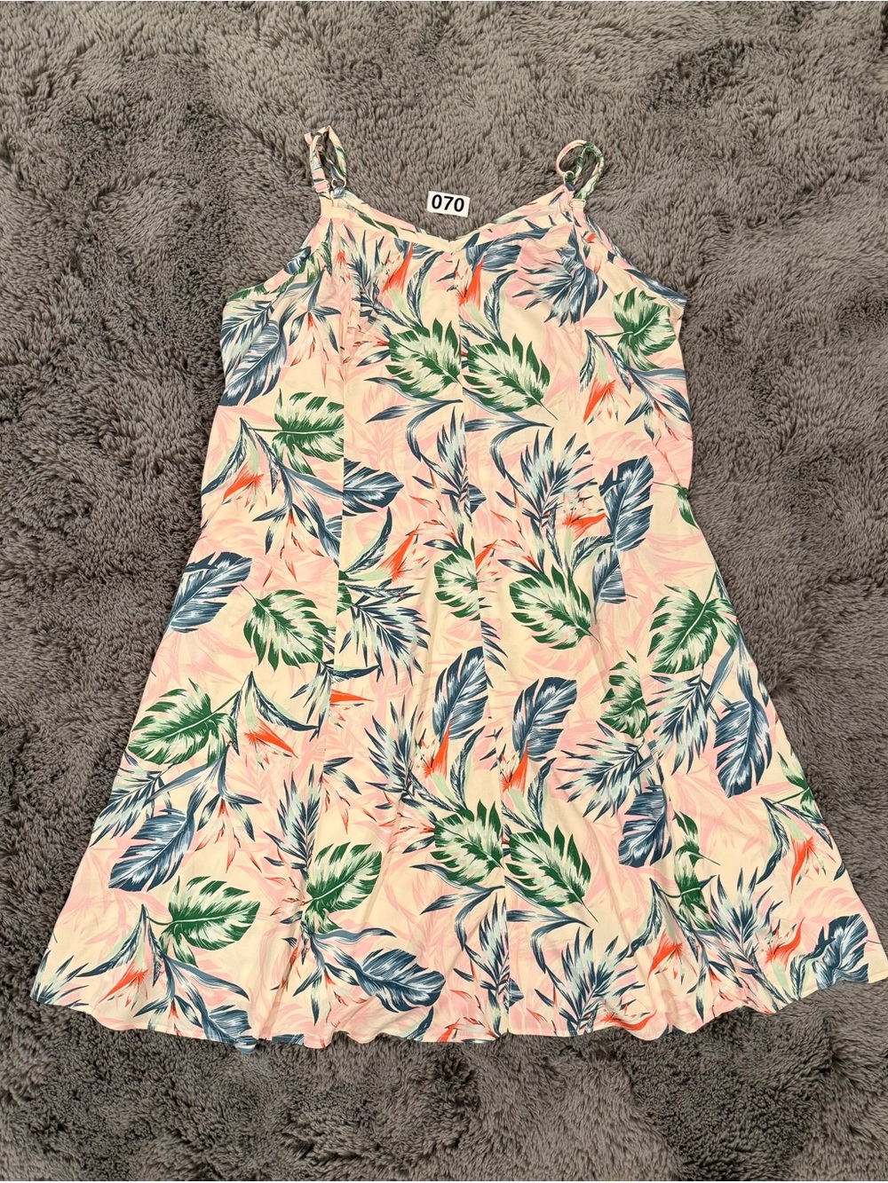 torrid Pink Tropical Leaf Midi Dress with Green & Blue Foliage